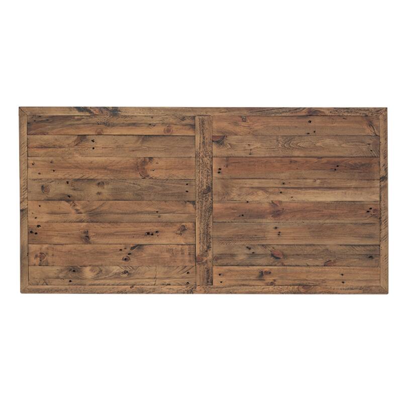 Cortesi Home Austin Console Table, Solid Reclaimed Wood with Black Wood Legs, Honey Pine