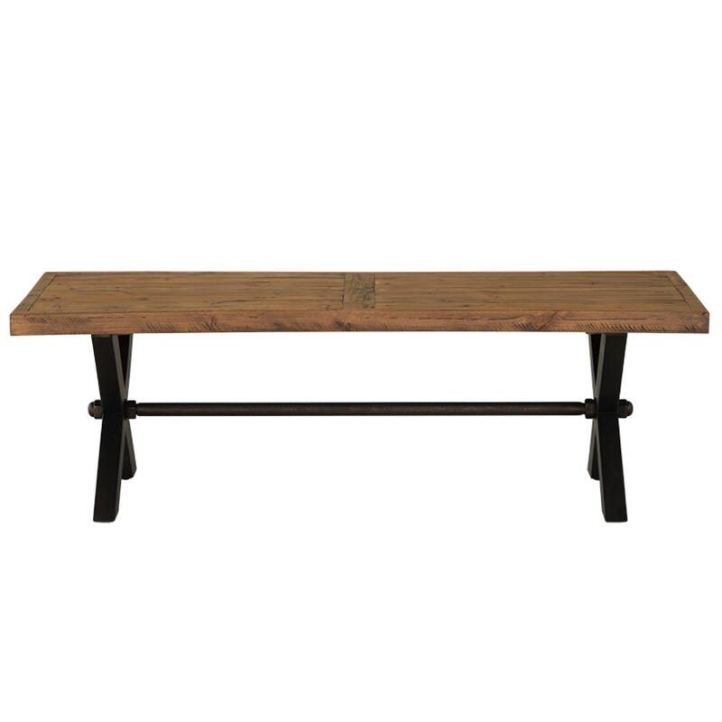 Cortesi Home Austin Console Table, Solid Reclaimed Wood with Black Wood Legs, Honey Pine