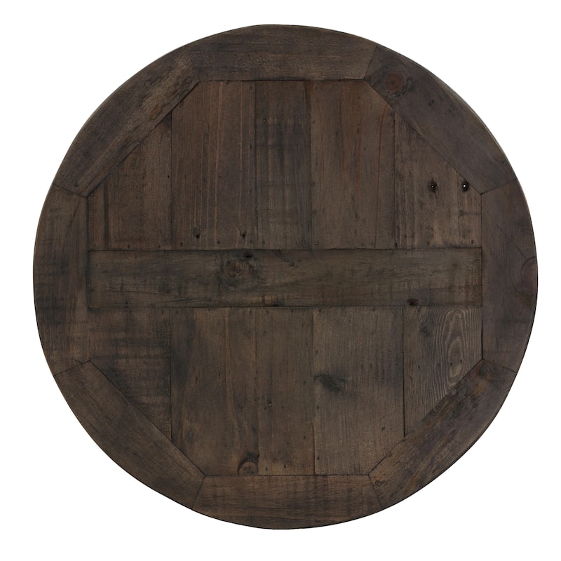 Cortesi Home Newcastle End Table, Solid Reclaimed Wood and Black Metal