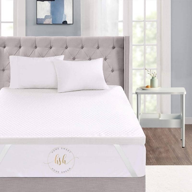 3" Inch Memory Foam Mattress Topper With Removable Bamboo Cover - Queen - 3 Inch