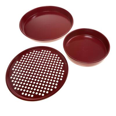 Curtis Stone Dura-Bake® 3-piece Pizza Pan Set