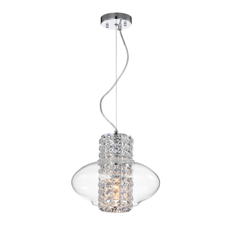 Silver Orchid Stewart 1-Light Chrome Pendant Lamp