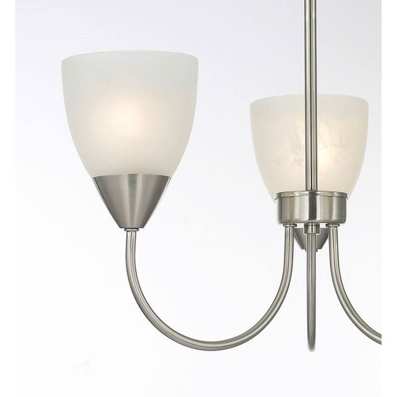 Clean Lines and Simple Shaped Nickel Mini Chandelier