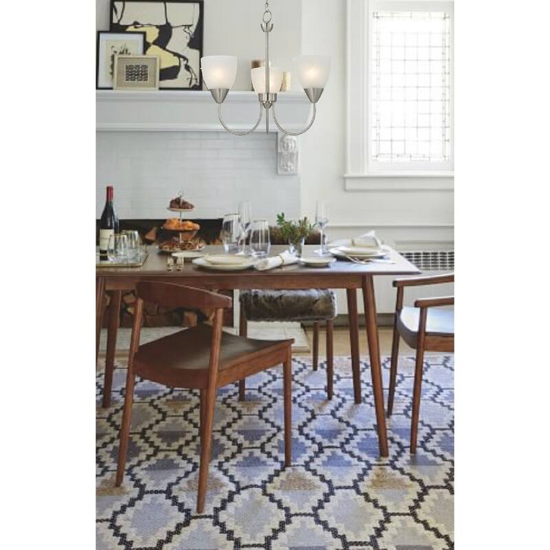 Clean Lines and Simple Shaped Nickel Mini Chandelier
