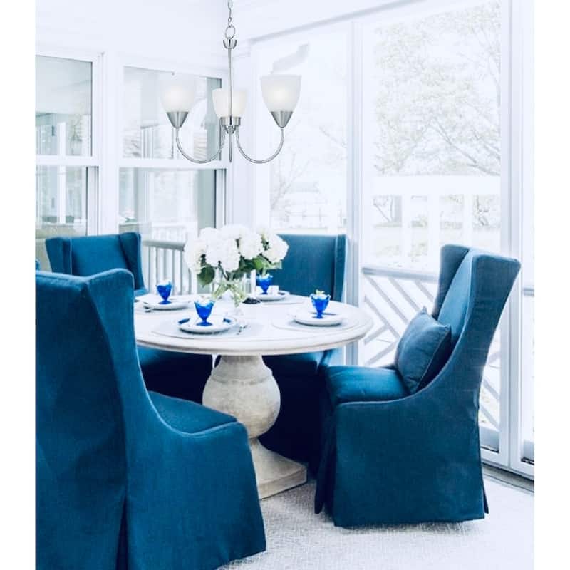 Clean Lines and Simple Shaped Nickel Mini Chandelier