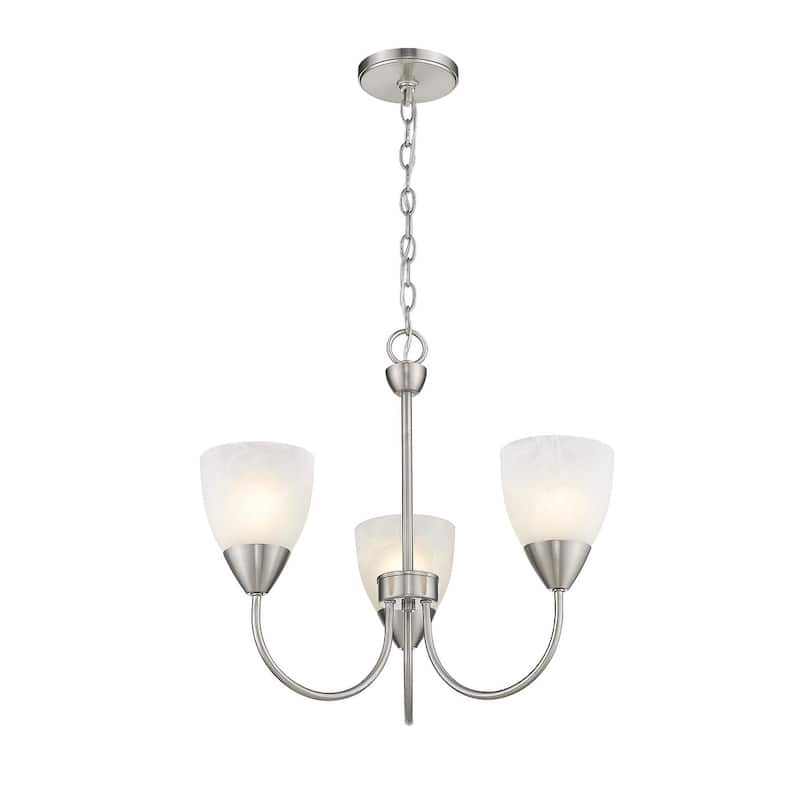 Clean Lines and Simple Shaped Nickel Mini Chandelier