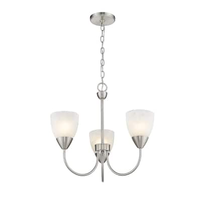 Clean Lines and Simple Shaped Nickel Mini Chandelier