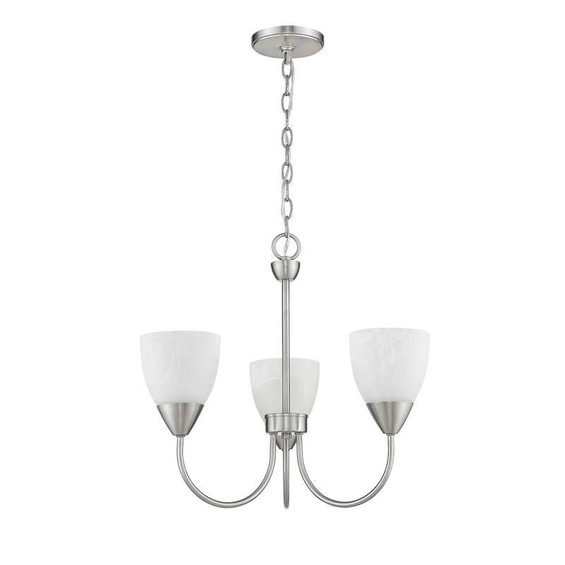 Clean Lines and Simple Shaped Nickel Mini Chandelier