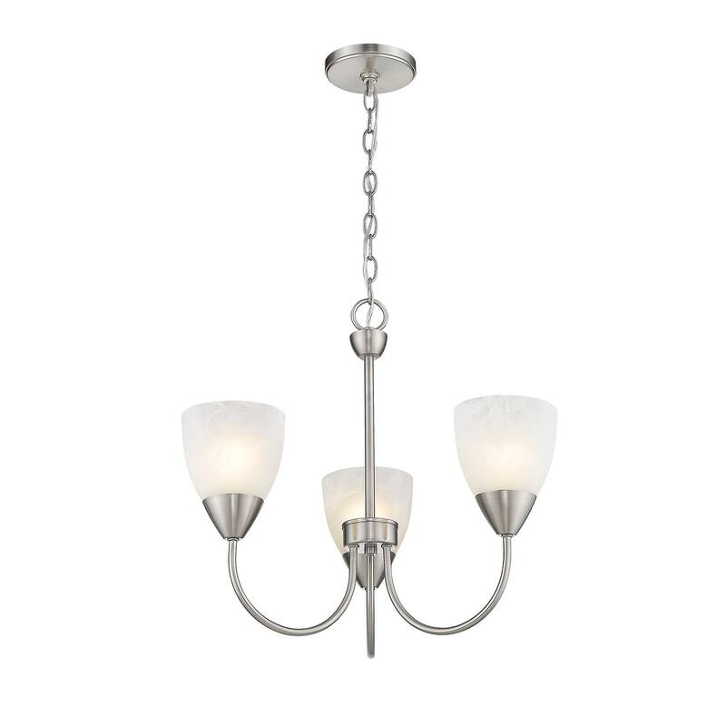 Clean Lines and Simple Shaped Nickel Mini Chandelier