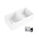preview thumbnail 1 of 3, Brooks II Farmhouse Fireclay 33 in. 50/50 Double Bowl Kitchen Sink in Crisp White and Fireclay Care IQ Kit