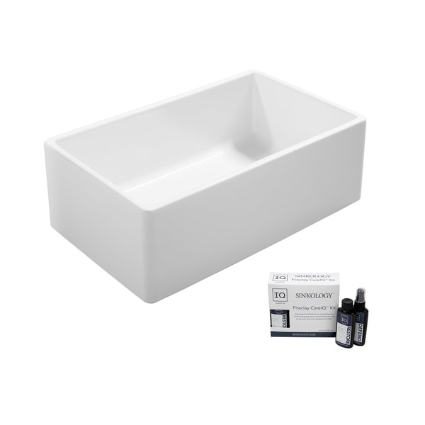 Ward Farmhouse Fireclay 33 in. Single Bowl Kitchen Sink in Crisp White and Fireclay Care IQ Kit. Opens flyout.
