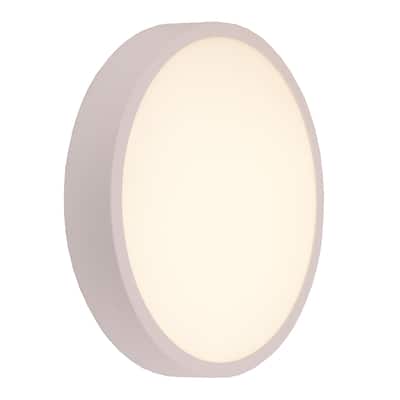 Aperture 24-Watt Matte White LED 3500K Circle Wall Sconce/Ceiling Light 7 in. ADA - Medium Wall Sconce