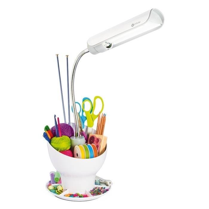 OttLite Craft Space Organizer Lamp, White