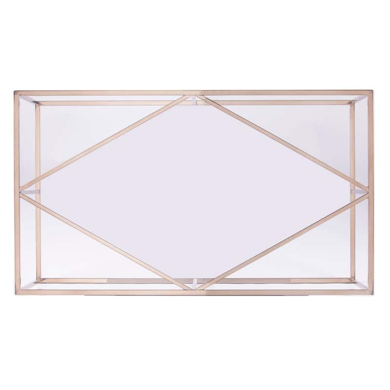 SEI Furniture Nindel Contemporary Glass Top Champagne Metal Coffee Table