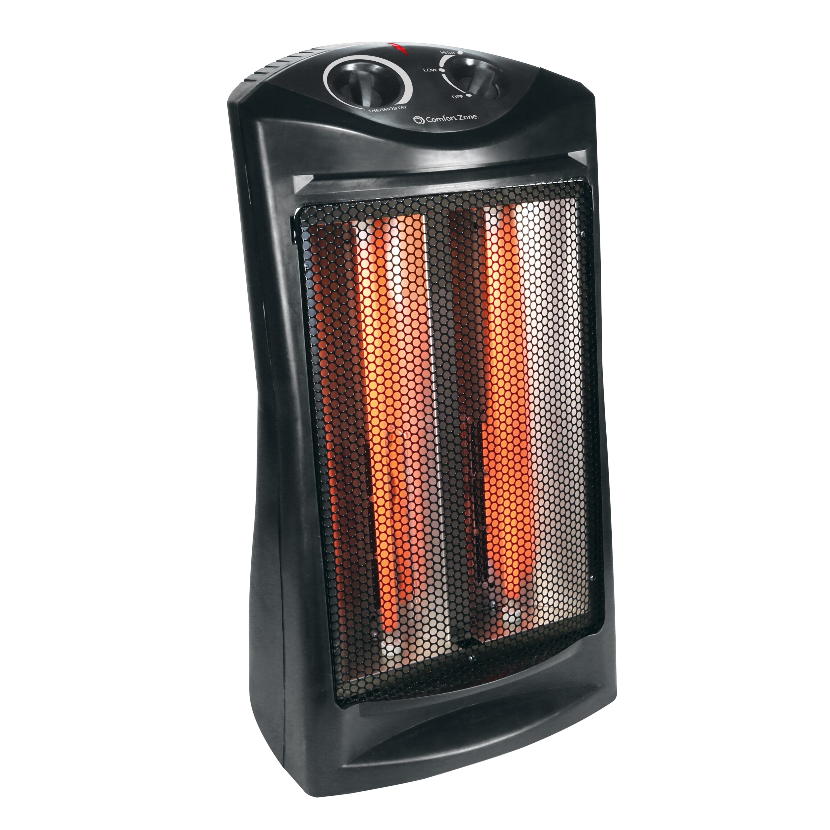 Shop Comfort Zone Czqtv007bk Fan Assisted Tower Radiant Quartz