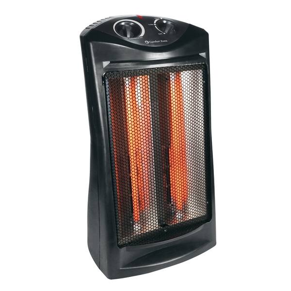 Shop Comfort Zone Czqtv007bk Fan Assisted Tower Radiant Quartz