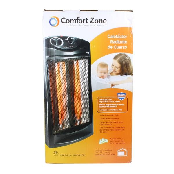 Shop Comfort Zone Czqtv007bk Fan Assisted Tower Radiant Quartz