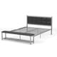 preview thumbnail 8 of 10, Sexton Modern Steel Faux Leather Button Tufted Kid Platform Bed with Bench by Porch & Den Black - Queen