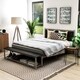 preview thumbnail 1 of 10, Sexton Modern Steel Faux Leather Button Tufted Kid Platform Bed with Bench by Porch & Den