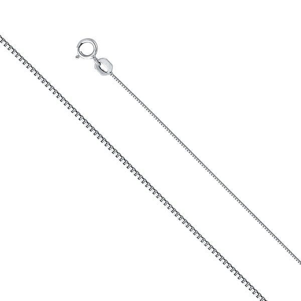 Solid 14k White Gold .6 mm Thin Carded Cable Rope Chain Necklace