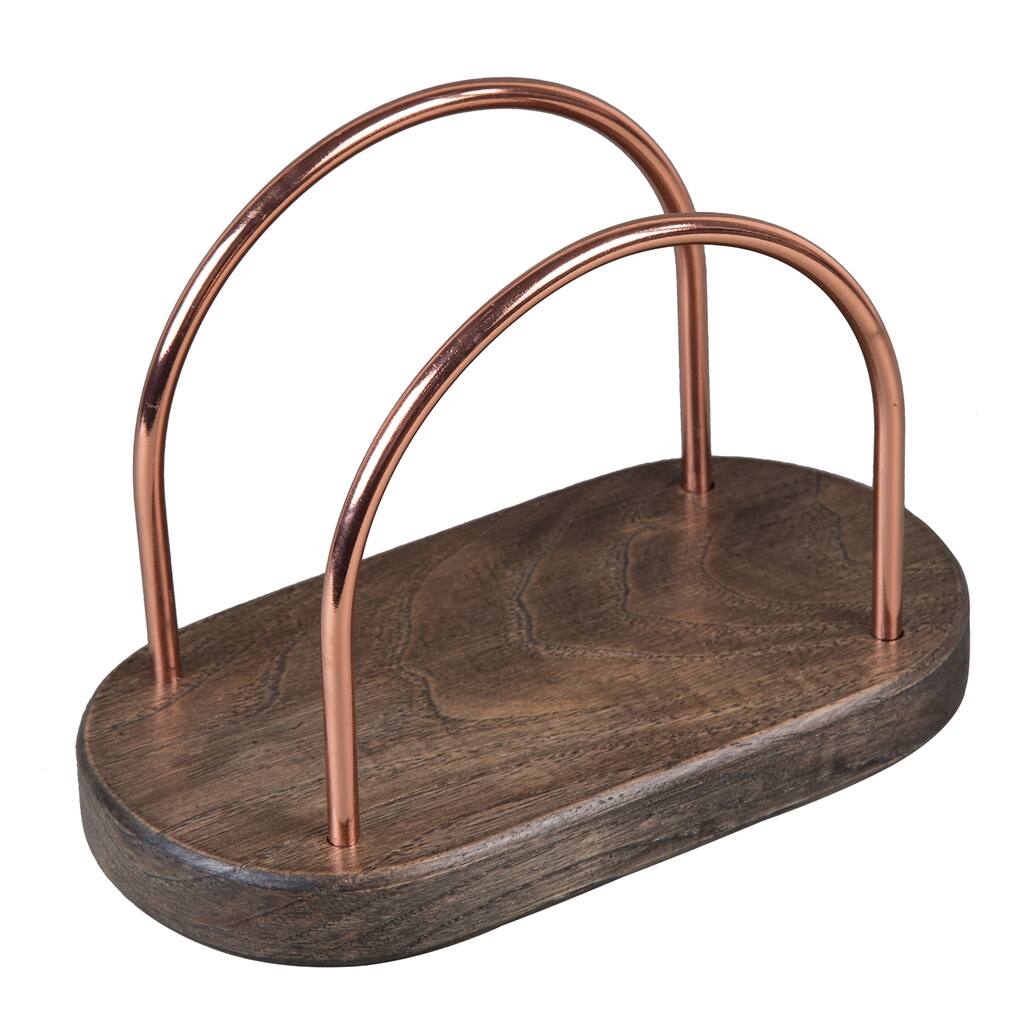 Creative Home Brown Chestnut Wood Napkin Holder