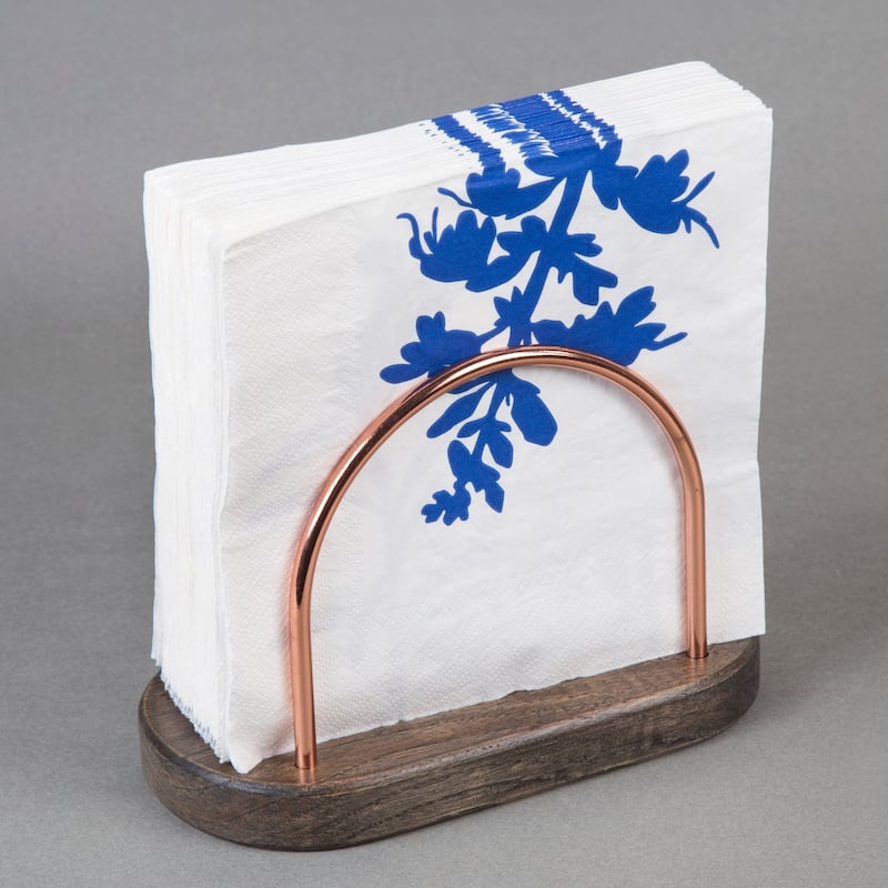Creative Home Brown Chestnut Wood Napkin Holder