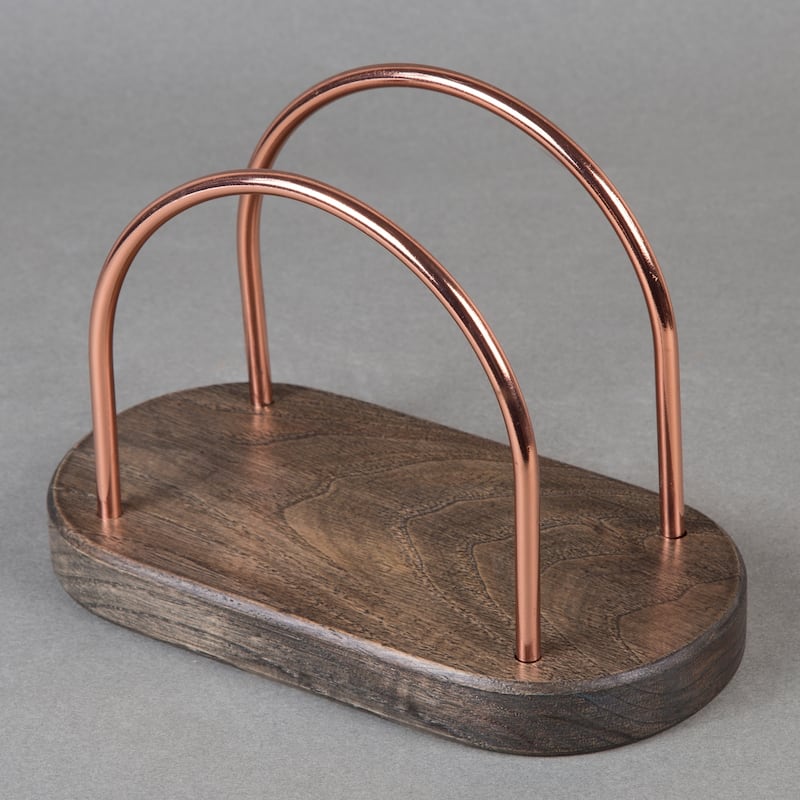Creative Home Brown Chestnut Wood Napkin Holder