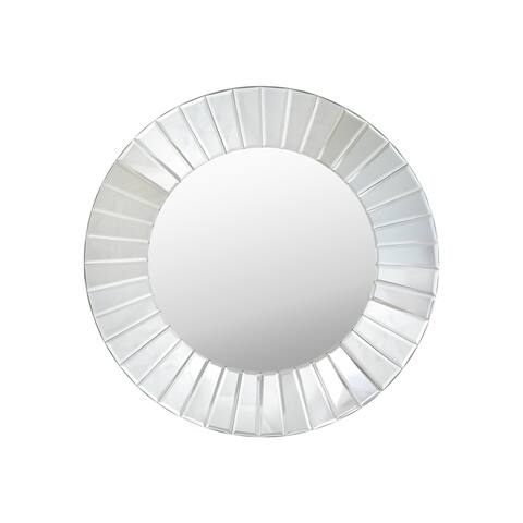 Calumet Modern Glam Handcrafted Flat Pleated Wall Mirror by Christopher Knight Home - 23.00" W x 2.00" D x 23.00" H