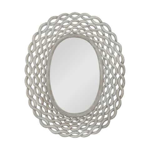 Calabrese Modern Handcrafted Braided Weave Mirror by Christopher Knight Home - 28.00" W x 0.75" D x 35.50" H