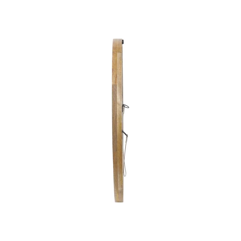 Cheval Modern Round Mirror with Mango Wood Frame by Christopher Knight Home - 23.50" W x 1.25" D x 23.50" H