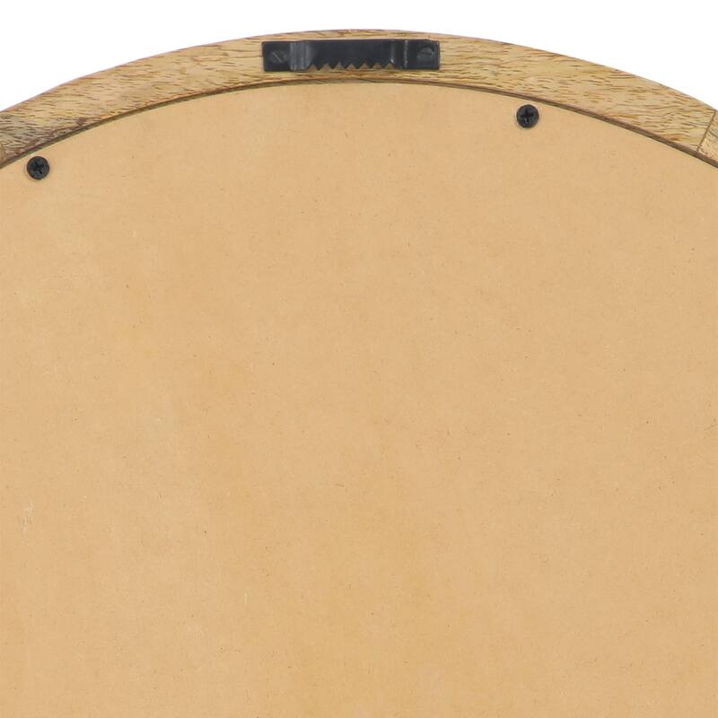Cheval Modern Round Mirror with Mango Wood Frame by Christopher Knight Home - 23.50" W x 1.25" D x 23.50" H