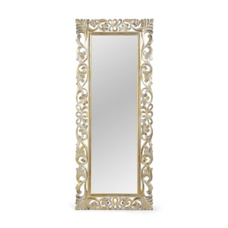 Emerton Traditional Standing Mirror with Floral Carved Frame by Christopher Knight Home - 27.50" W x 0.75" L x 68.00" H