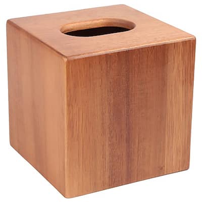 Creative Home Acacia Bath Tissue Box Holder, Cover, Natural - N/A - N/A