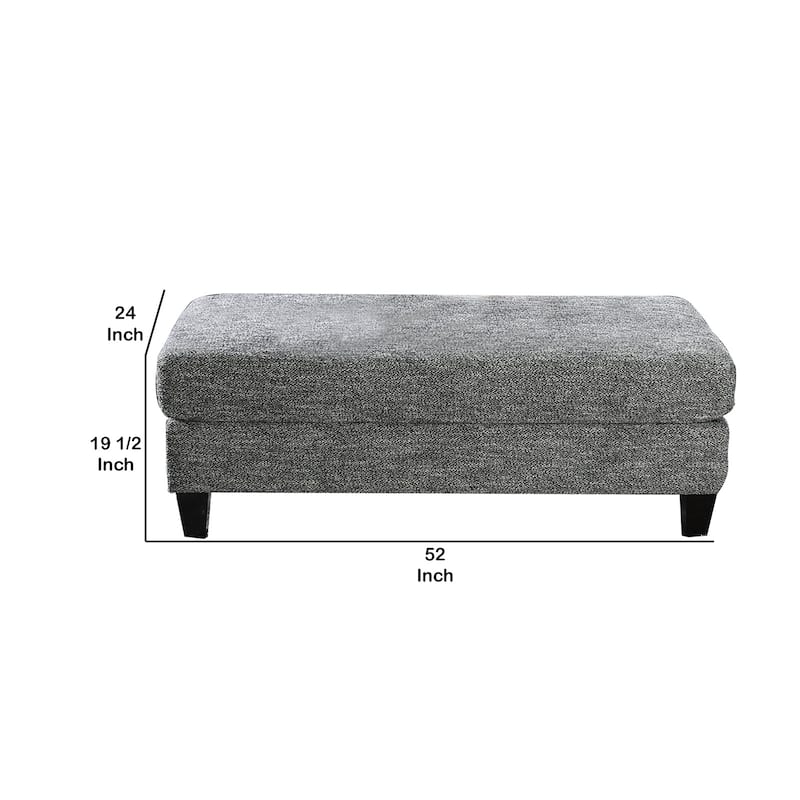 Copper Grove Mapire Grey Upholstered Wooden Ottoman with Tapered Legs
