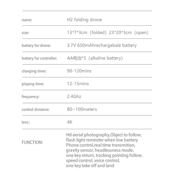 air 100 selfie drone