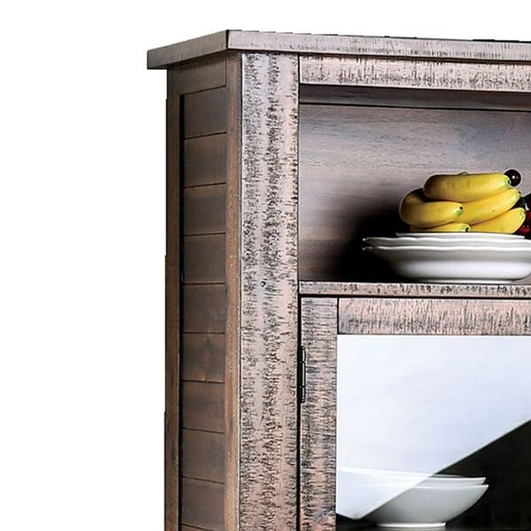 Shop Wood And Glass Server Buffet With Storage Space And Wine Rack
