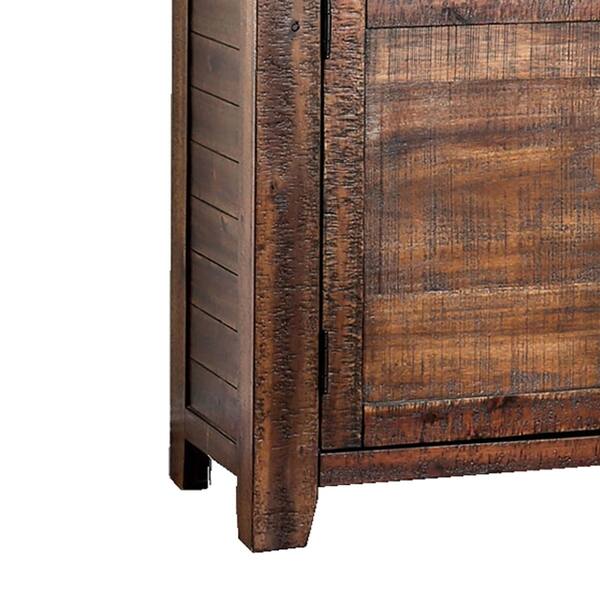 Shop Wood And Glass Server Buffet With Storage Space And Wine Rack