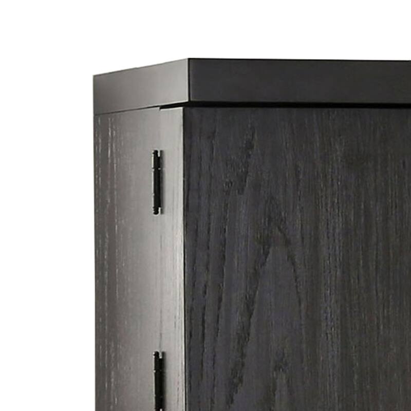 Wooden Server with 2 Drawers and 1 Bottom Shelf, Brown and Silver