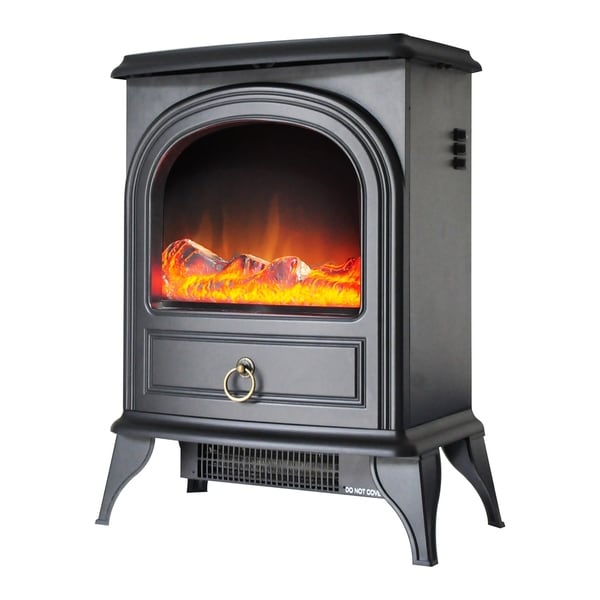 Black Freestanding Electric Fireplace/Heater/Stove