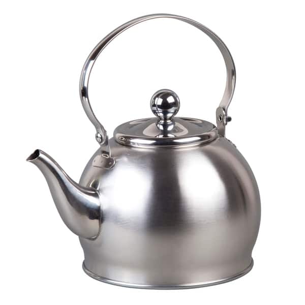 Creative Home 72258 1 qt. Royal Stainless Steel Tea Kettle with Removable Infuser Basket & Folding Handle