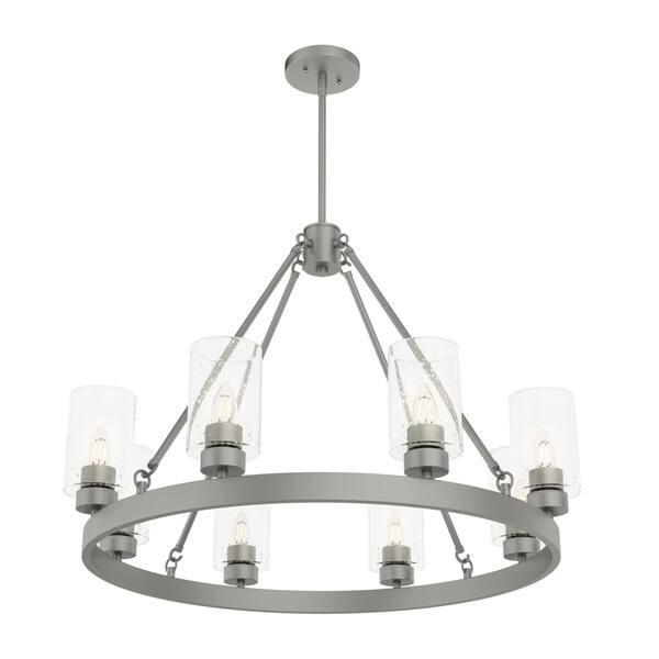 Shop Hunter Hartland Collection Matte Silver 8 Light Wagon