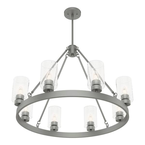 Shop Hunter Hartland Collection Matte Silver 8 Light Wagon