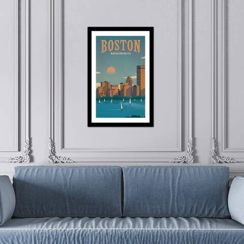 iCanvas "Boston" by IdeaStorm Studios Framed Fine Art Paper Print