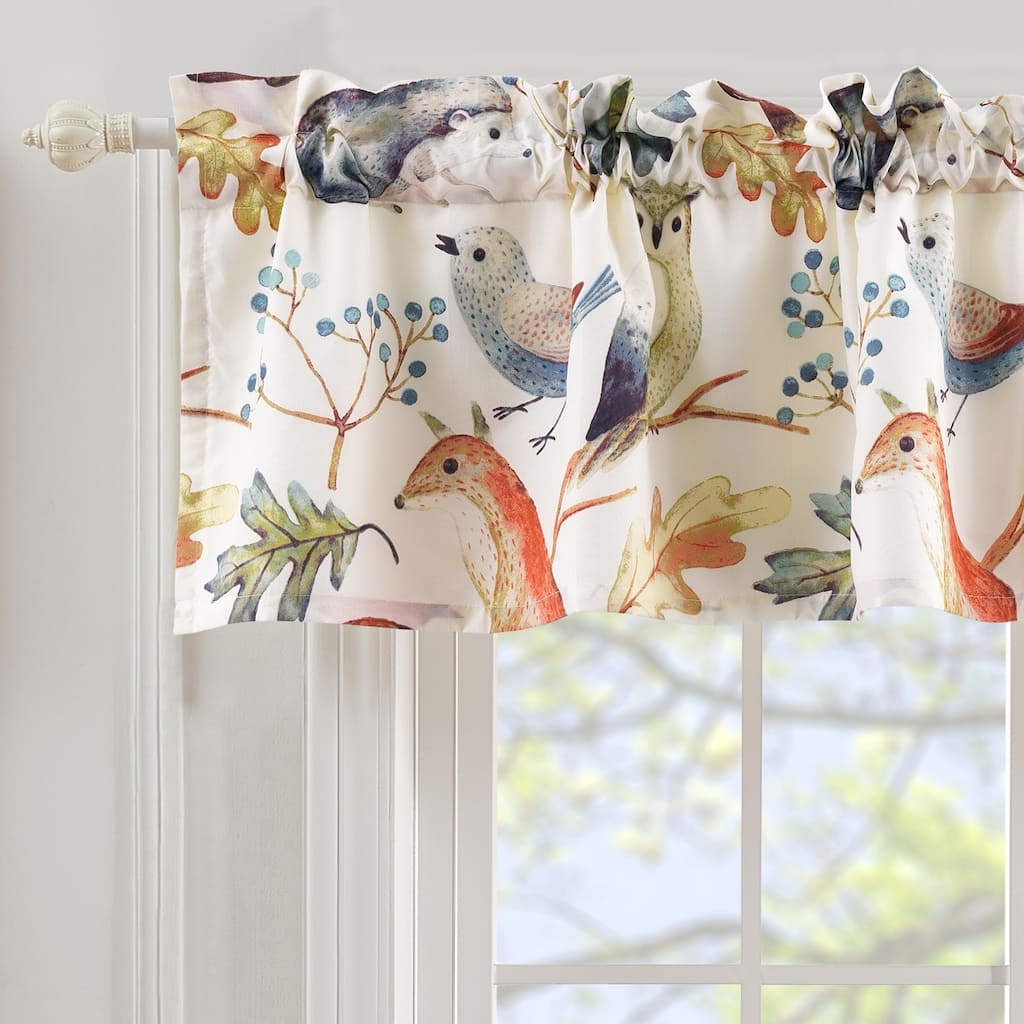 Porch & Den Morilon Forest Wildlife Window Valance - 84x16 inches