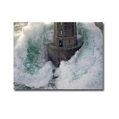La Jument (The Mare) Lighthouse by Jean Guichard Gallery Wrapped Canvas Giclee Art (24 in x 32 in)