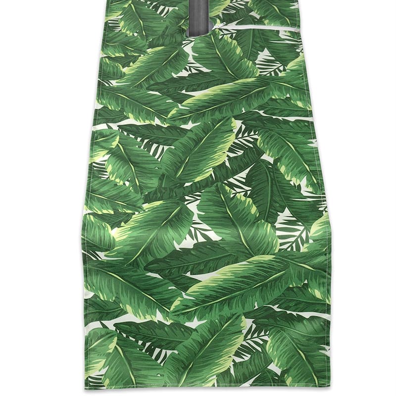 DII Patriotic Stripe Outdoor Table Runner - Banana Leaf - 14x108" w/ Zipper