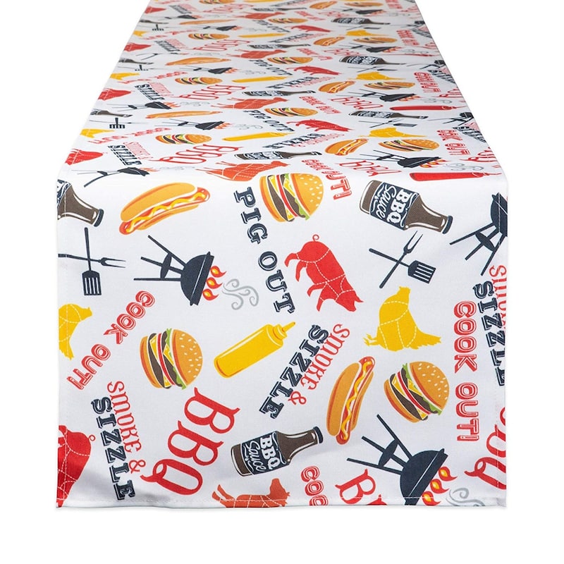DII Patriotic Stripe Outdoor Table Runner - Barbeque - 14x72"