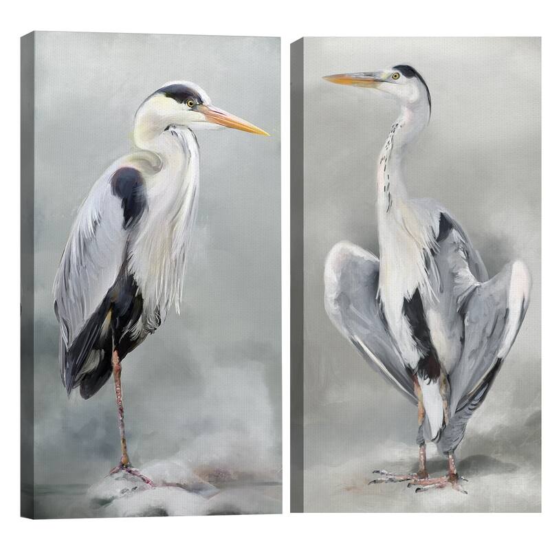 Keeping Watch I & II by Studio Arts Set of Canvas Art Prints - 12x24x2
