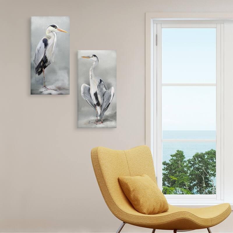 Keeping Watch I & II by Studio Arts Set of Canvas Art Prints - 12x24x2
