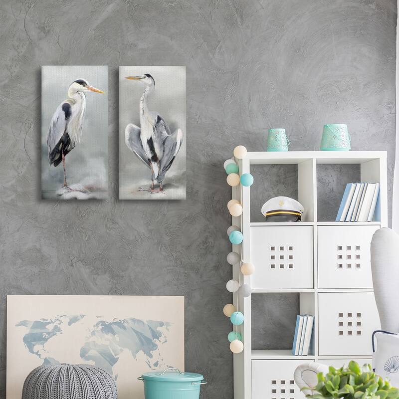 Keeping Watch I & II by Studio Arts Set of Canvas Art Prints - 12x24x2